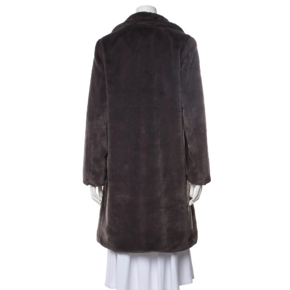 Grey Faux Fur Coat by Brand Avec Les Filles - Picture 2 of 4